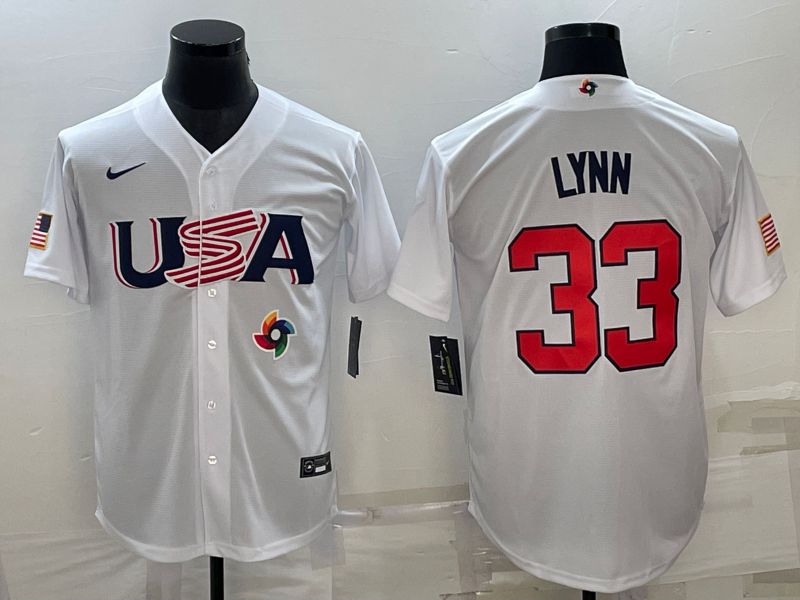 Men 2023 World Cub USA #33 Lynn White Nike MLB Jersey7